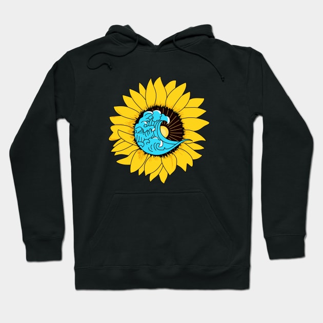 Sun flower sea waves positive vibes yellow Hoodie by Fashion Apparels